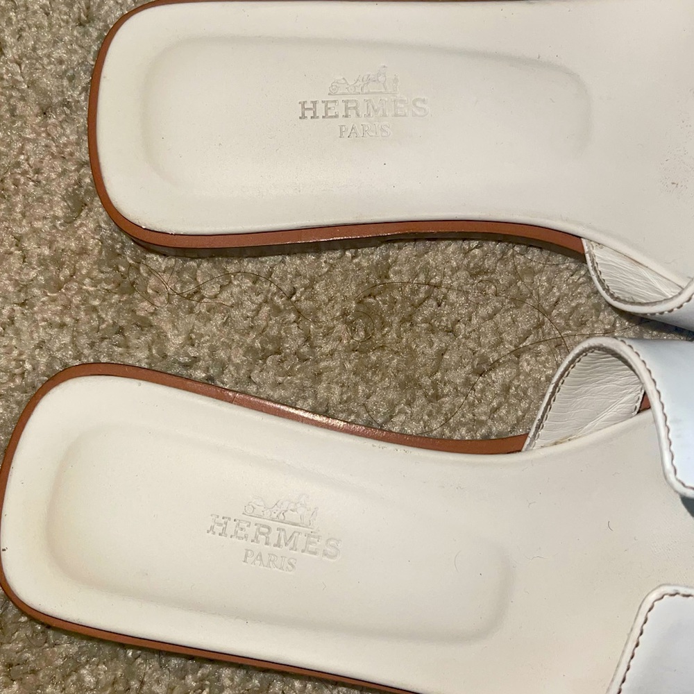 Worn all white Hermes sandals